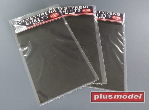 Plus Model Polystyrene sheets black 0,2 (574)