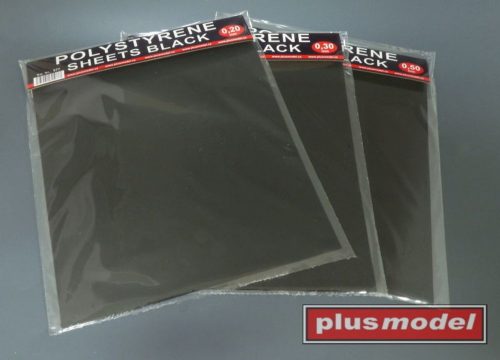 Plus Model Polystyrene sheets black 0,2 big (577)