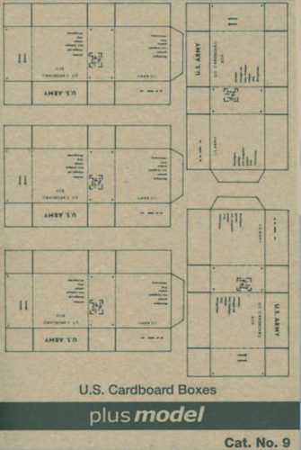 Plus Model U.S. Transport Kartons WW II, 5 Stück pro Bogen. 1:35 (9)