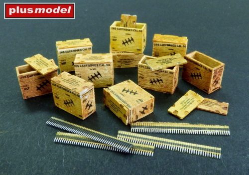 Plus Model US ammunition boxes with belts of charges 1:48 (AL4088)