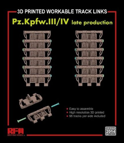 Rye Field Model Workable track links for Pz. Kpfw. III /IV late production (3D printed ) 1:35 (2014)