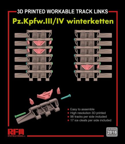 Rye Field Model Workable track links for Pz.III/IV winterketten (3D printed ) 1:35 (2018)