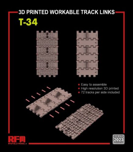 Rye Field Model Workable track links for T-34 (3D printed ) 1:35 (2023)