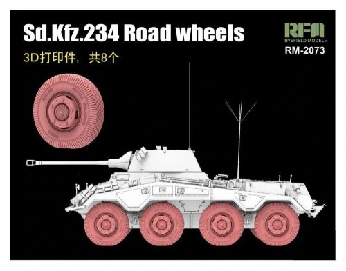 Rye Field Model Sd.Kfz. 234 Road Wheels 3D Printed (8 pcs.) 1:35 (2073)