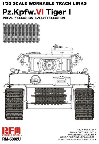 Rye Field Model Workable track links for Tiger I early (New mould, upgraded version) version? 1:35 (5002U)