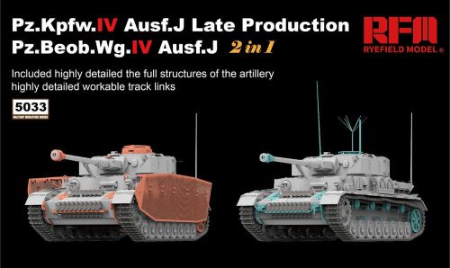 Rye Field Model Pz.kpfw.IV Ausf.J late production /Pz.beob.wg.IV Ausf.J w/workable track links 1:35 (5033)