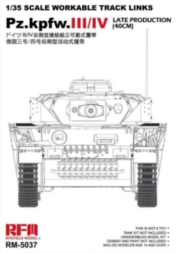 Rye Field Model Workable track links for Pz.III/IV.late production (40cm) 1:35 (5037)