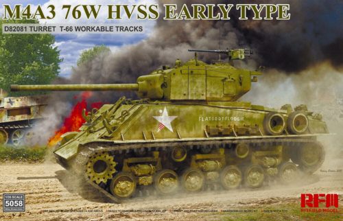 Rye Field Model M4A3 76W HVSS Early type D82081 turret T-66 track 1:35 (5058)