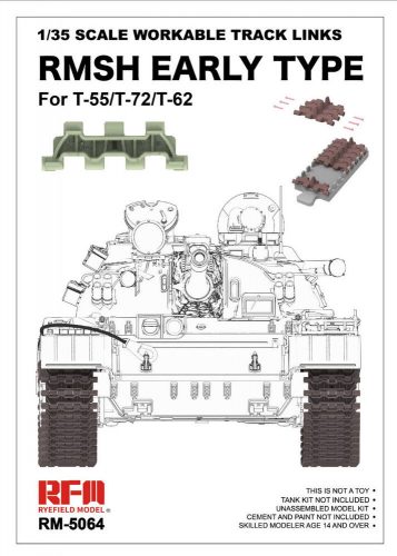 Rye Field Model Scale Workable Track Links RMSH Early Type For T-55/72/62 1:35 (5064)