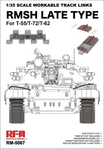 Rye Field Model Scale Workable Track Links RMSH Late Type For T-55/72/62 1:35 (5067)