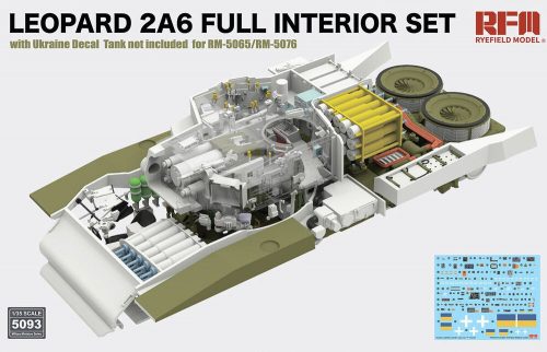 Rye Field Model Leopard 2A6 Full Interior Set with Ukraine Decal for RFM-5065/76 (Tank Not included) 1:35 (5093)