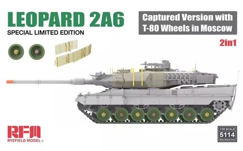 Rye Field Model Leopard 2A6 Captured Version with T-80 Wheels in Moscow 2 in 1 Limited Edition 1:35 (5114)