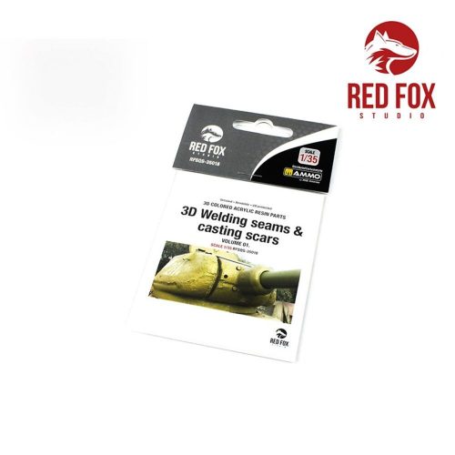 Red Fox Studio 3D Welding Seams & Casting Scars vol.01 (3D acrylic colored resin upgrade parts) 1:35 (RFSQS-35018)