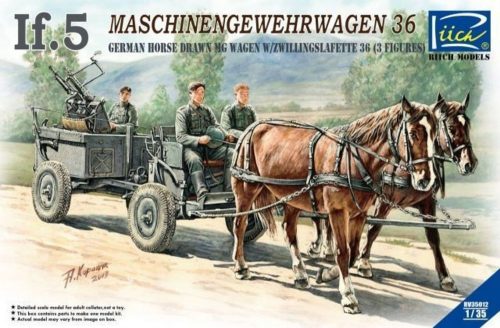 Riich Models WWII German IF-5 Horse Drawn MG Wagon with Zwillingslafette 1:35 (RV35012)