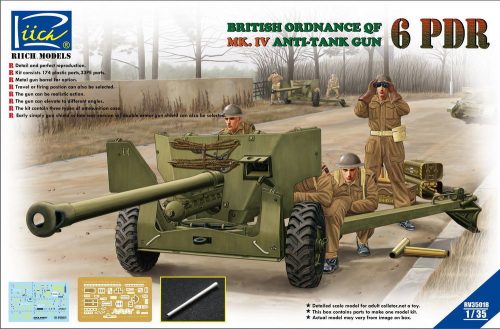 Riich Models Ordanance QF 6-Pdr.MK.IV Late War Infant Anti-tank Gun(w/Metal gun Barrel 1:35 (RV35018)