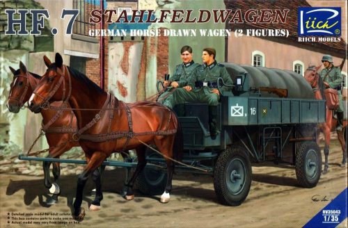 Riich Models German Hf.7 Horse drawn Steel field wage w/2Horses &2 Figures 1:35 (RV35043)