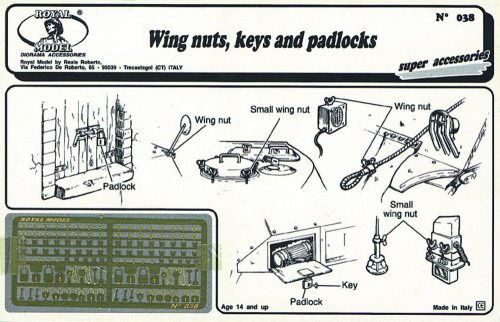 Royal Model Wing nuts, keys and padlock 1:35 (RM038)