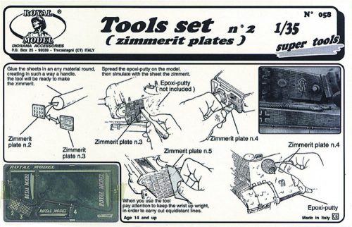 Royal Model Tool set n. 2 for zimmerit application 1:35 (RM058)