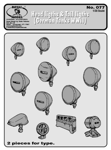 Royal Model Head lights-tails light (German tanks) 1:35 (RM077)