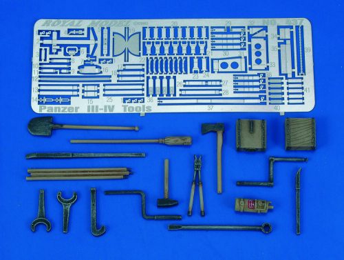 Royal Model Pz. III-IV Tools & Holders-WWII 1:35 (RM437)