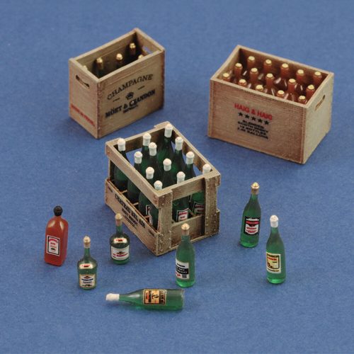 Royal Model Champagne, cognac e wine bottles with crates 1:35 (RM801)