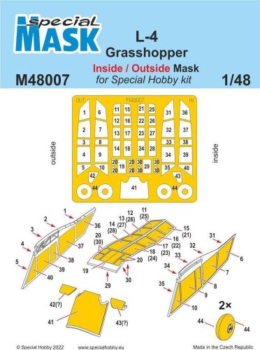 Special Hobby L-4 Grasshopper Inside/Outside MASK 1:48 (100-M48007)