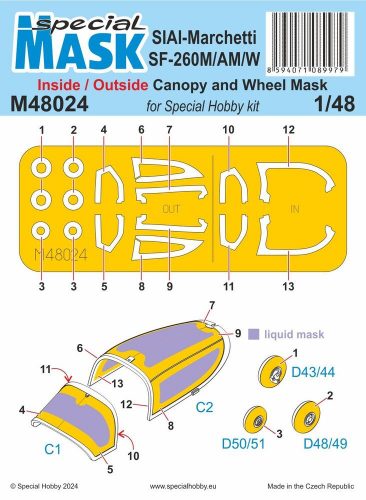 Special Hobby SIAI-Marchetti SF-260M/AM/W INSIDE/OUTSIDE MASK 1:48 (100-M48024)