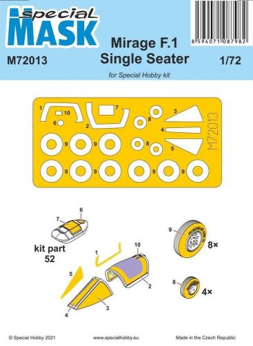 Special Hobby Mirage F.1 Single Seater Mask 1:72 (100-M72013)