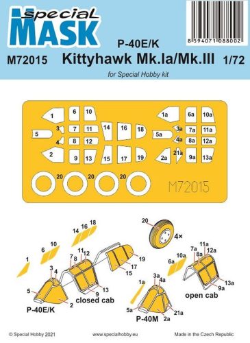 Special Hobby P-40E/K/Kittyhawk Mk.Ia/Mk.III Mask 1:72 (100-M72015)