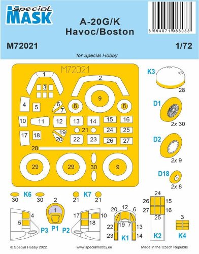 Special Hobby A-20G/K Havoc/Boston MASK 1/72 1:72 (100-M72021)