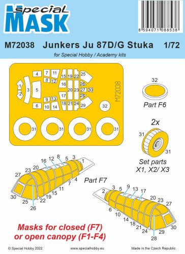 Special Hobby Junkers Ju 87D/G Stuka Mask / for Special Hobby and Academy kits 1:72 (100-M72038)