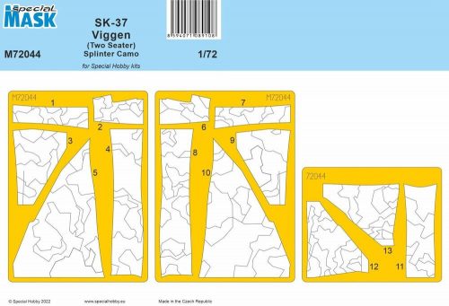 Special Hobby SK-37 Viggen (Two Seater) Splinter Camo MASK 1:72 (100-M72044)