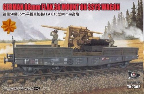 T-Model German 88mm FLAK 36 MOUNT ON SSYS WAGON 1:72 (TK7305G)