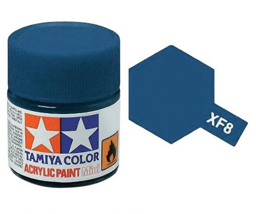 Tamiya Acrylic Paint Mini XF-8 Flat Blue 10 ml (81708)