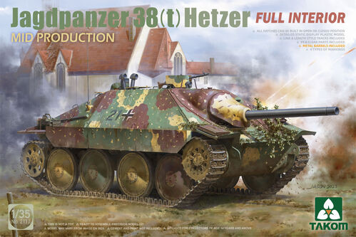 Takom Jagdpanzer 38(t) Hetzer MID PRODUCTION w/FULL INTERIOR 1:35 (TAK2171)
