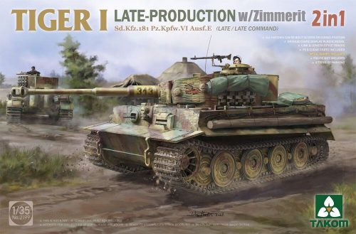 Takom Tiger I Late-Production w/Zimmerit Sd.Kfz.181 Pz.Kpfw.VI Ausf.E (Late/Late Command 2 in 1) 1:35 (TAK2199)