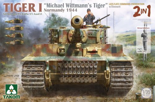 Takom TIGER I Sd.Kfz.181 Pz.Kpfw.VI Ausf.E “Michael Wittmann's Tiger Normandy 1944,LATE COMMAND-PROD. w/Zimmerit (2 in 1) 1:35 (TAK2201)