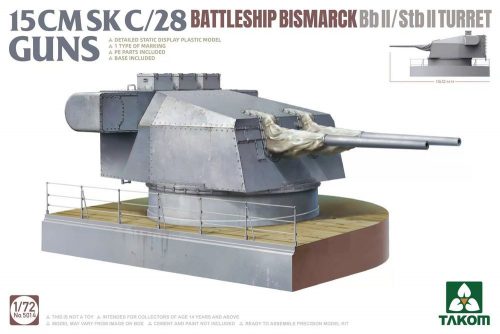 Takom 15 CMSK C/28 BATTLESHIP BISMARCK Bb II/Stb II Turret 1:72 (TAK5014)