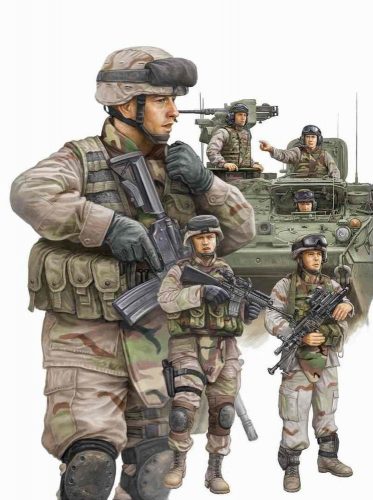 Trumpeter Modern U.S. Army Armor Crewman & Infantry 1:35 (00424)