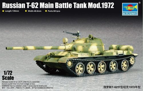 Trumpeter Russian T-62 Main Battle Tank Mod.1972 1:72 (07147)