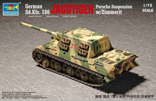 Trumpeter German Sd.Kfz 186 Jgdtiger wZimmerit Porsche gear 1:72 (07294)