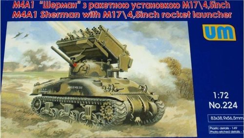 Unimodels Tank M4A1 w. M17/4,5inch rocket launcher 1:72 (UM224)