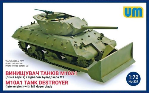 Unimodels M10A1 tank destroyer (late)with M1 dozer blade 1:72 (UM229)