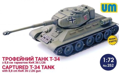 Unimodels T-34 captured tank with 8,8 cm KwK 36L/36 gun 1:72 (UM252)