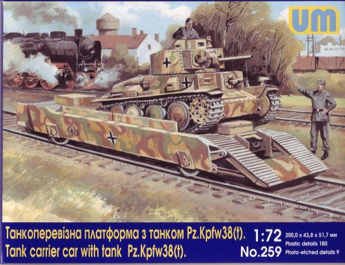 Unimodels Tank carrier car with Pz.Kpfw. 38(t) 1:72 (UM259)