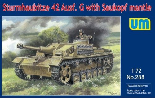 Unimodels Sturmhaubitze 42 Auf.G w. Saukopf mantle 1:72 (UM288)