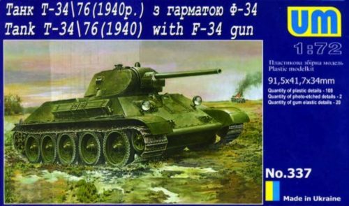 Unimodels Tank T-34/76 (1940) with gun F-34 1:72 (UM337)