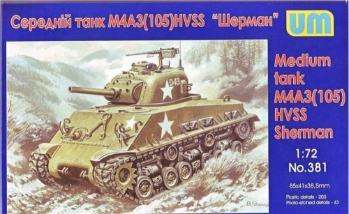 Unimodels Medium tank M4A3(105) HVSS 1:72 (UM381)