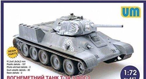 Unimodels T-34 flame-throwing tank with FOG-1 1:72 (UM441)