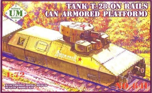 Unimodels T-28 Tank on rails (armored platform) 1:72 (UMT641)